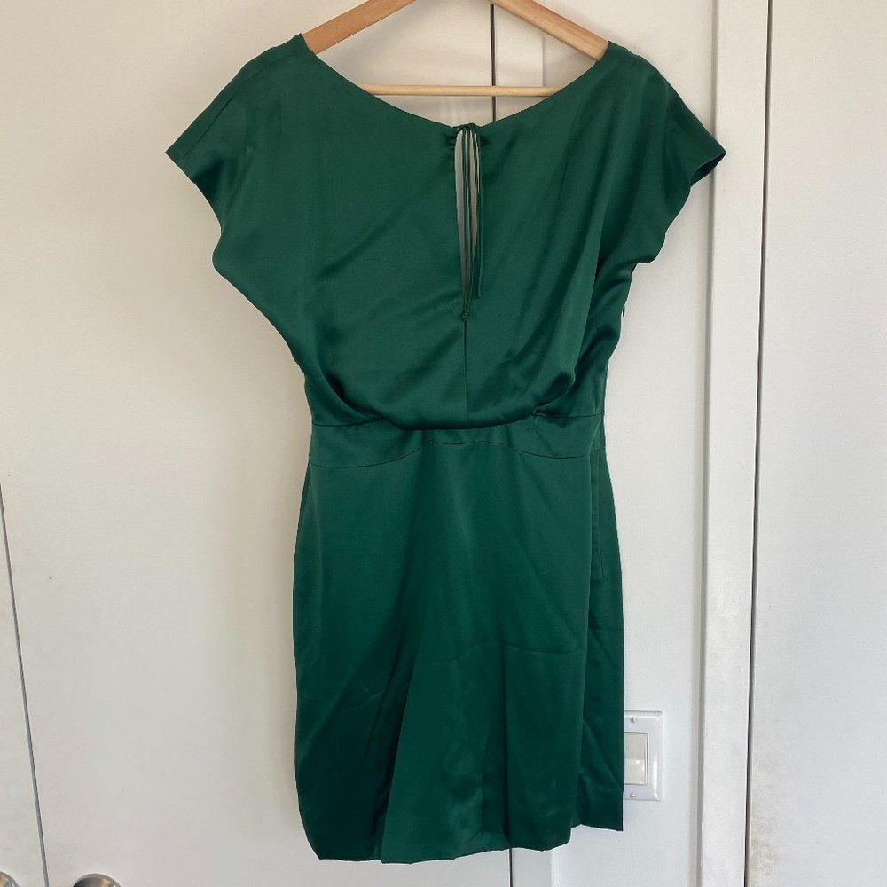 Zac Posen Silk Emerald Green Cowl Back Dress - sz6